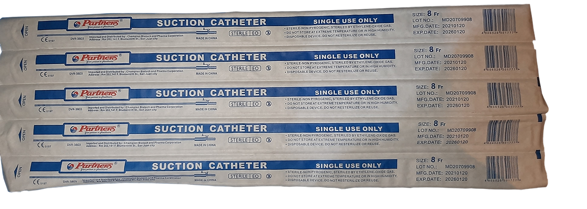 Suction Catheter 5 pcs/pack  Fr. 8 Disposable Silicone For Adults And Children