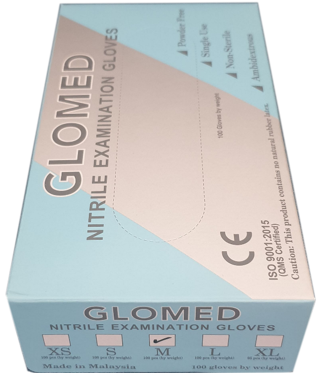 Nitrile Gloves ( Medium ) Powder Free Non-Sterile / 100pcs/box (HCD)