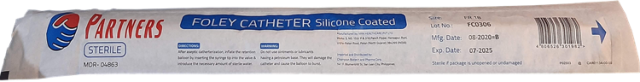 Foley Catheter 2-Way  FR 18 SILICONE (Sold per piece)