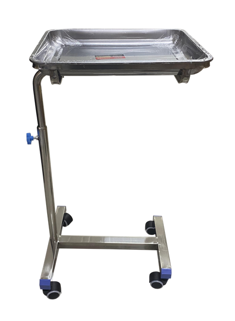 Mayo Instrument Table Stainless Steel Adjustble Height with 4 Wheels