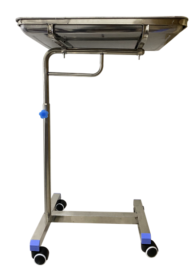 Mayo Instrument Table Stainless Steel Adjustble Height with 4 Wheels thumb
