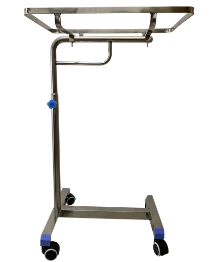 Mayo Instrument Table Stainless Steel Adjustble Height with 4 Wheels thumb