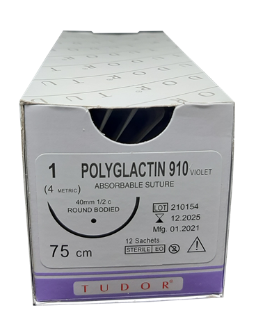 SUTURES POLYGLACTIN 1 Cutting 40mm (Tudor) thumb