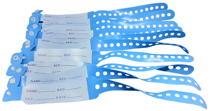 Identification Bracelet Blue Pedia WRITE-ON TYPE ELASTIC HOSPITAL CLINIC USE (100pcs) (Winguard)