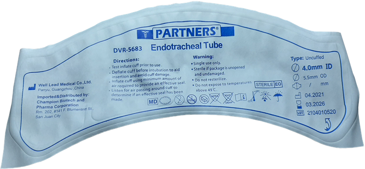 Endotracheal Tube / ET TUBE (Sold per piece)  Fr.  / ID 4.0 / Uncuffed