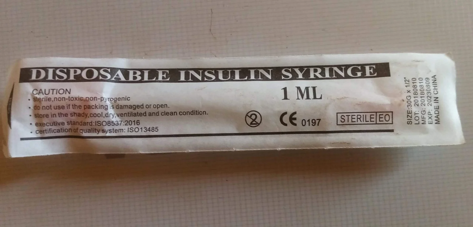 Syringe Disposable Insulin 1ml 30Gx1/2 ( 100 pieces/ box) (Winguard)
