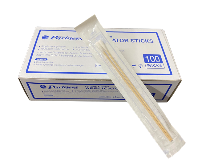 Cotton Tipped Applicator Sticks Small Head (100 pack) 6 Bamboo stem/stick sterile