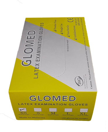 Latex Gloves ( Extra Small ) Powdered Non-Sterile (Green Box) 100pcs/box (Glomed) thumb