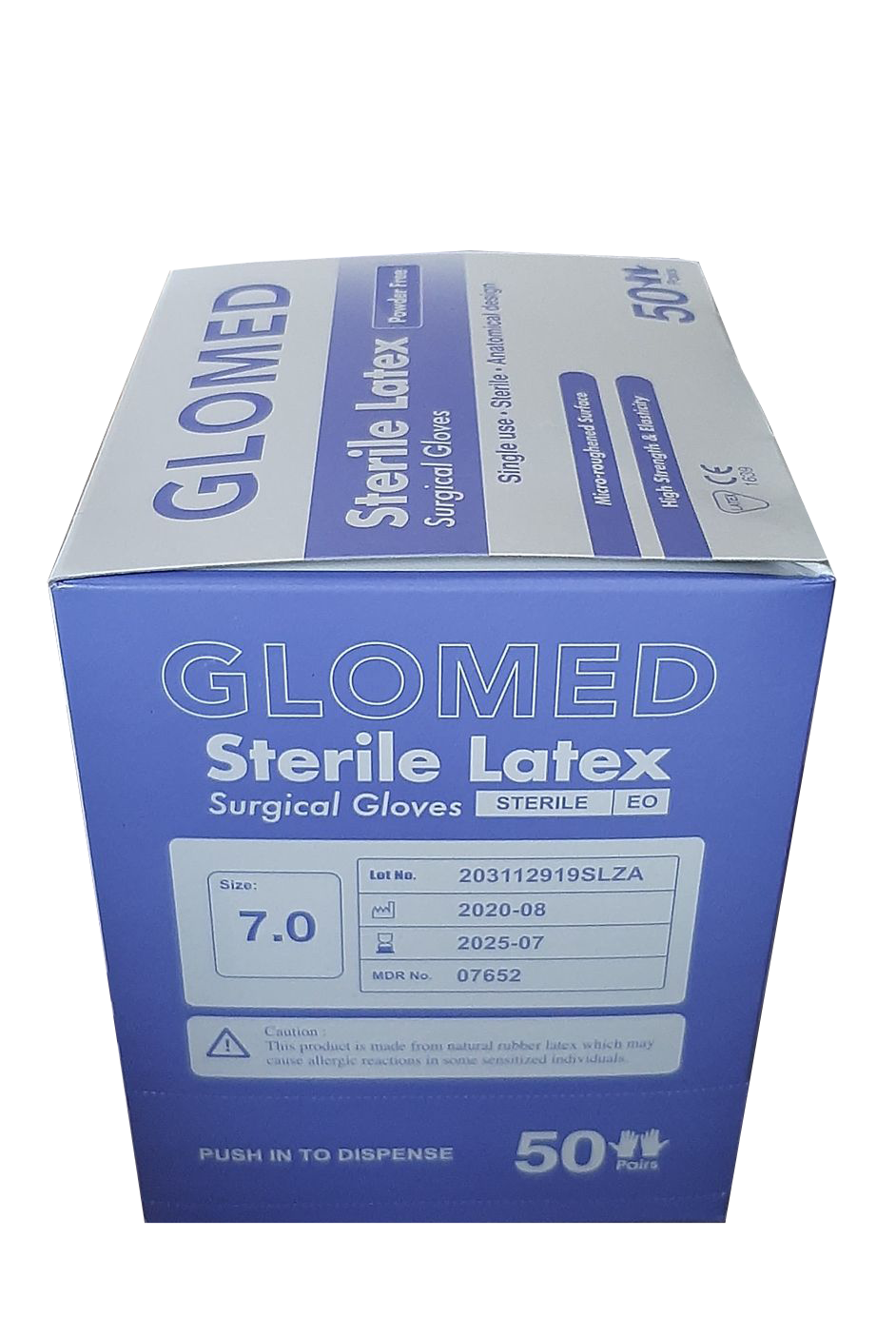 Latex Surgical Gloves 7.0 (5 PAIRS) Sterile Gloves Latex Powder Free (Glomed) thumb