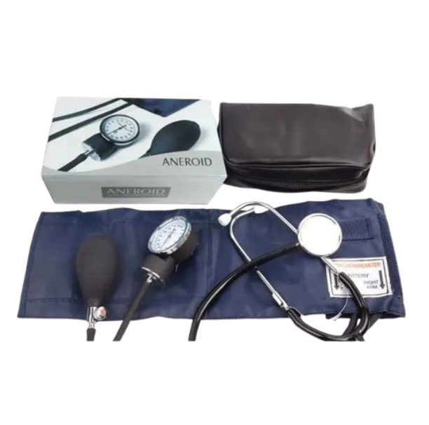 Blood Pressure Aneroid sphygmomanometer nylon/cotton cup with Stethoscope (Winguard) thumb