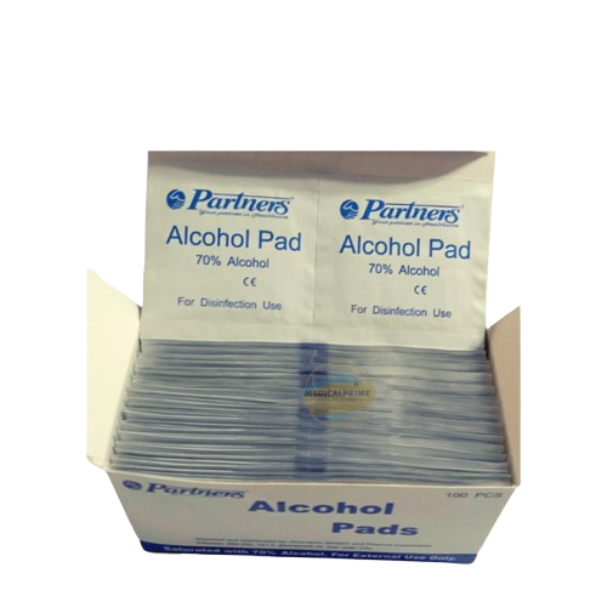 Alcohol swab 100 Pcs Disposable Disinfection First Aid (PARTNERS)