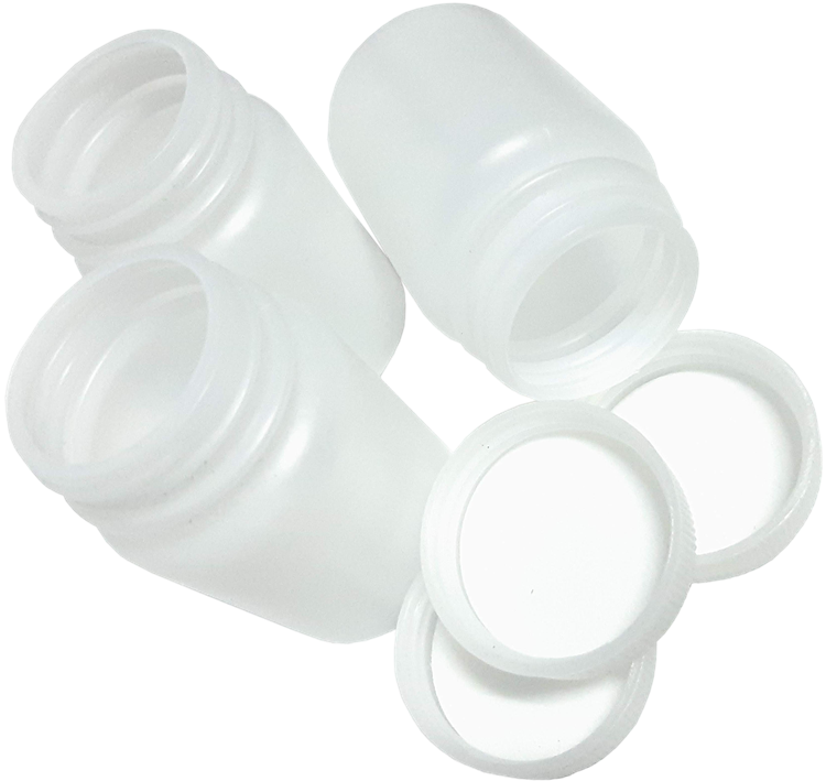 Specimen Drug Testing Bottle Urine Cups White Plastic 60 ml Screwcap 100 pcs
