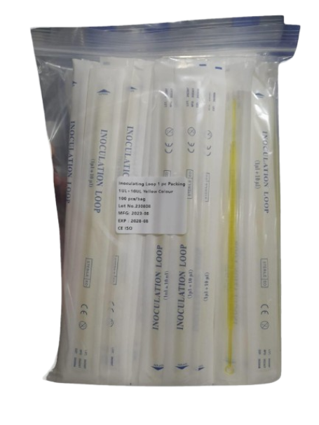 Inoculation Loop Plastic 1+10ul Yellow 10ul Sterile with Needle 10pcs (Winguard) thumb