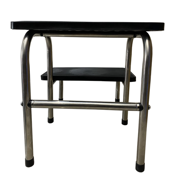 Foot Stool 2 Step Stainless Steel Color Black ANTI SLIP (WINGUARD) thumb
