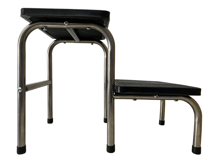 Foot Stool 2 Step Stainless Steel Color Black ANTI SLIP (WINGUARD) thumb
