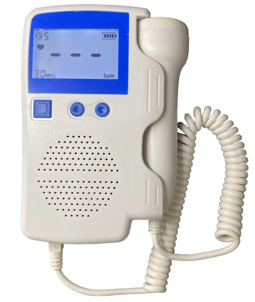 Fetal Doppler Baby Heart Monitor Device Medical LCD Screen Heart Rate Blue