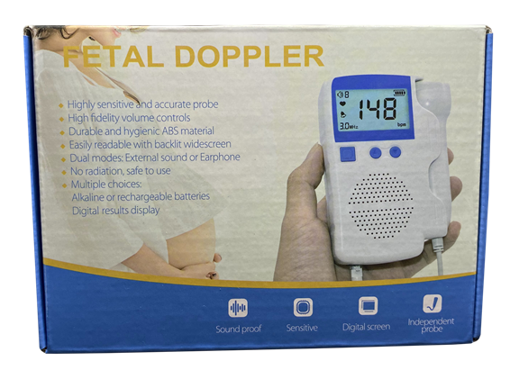 Fetal Doppler Baby Heart Monitor Device Medical LCD Screen Heart Rate Blue thumb