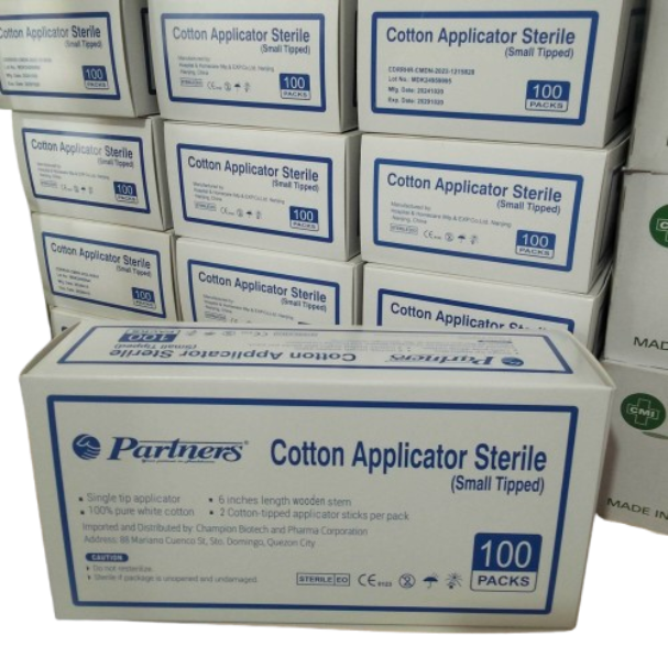 Cotton Tipped Applicator Sticks Small Head 6 Bamboo stem stick Sterile (2pcs/pack)