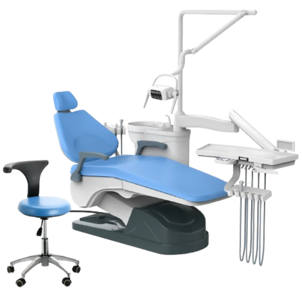 Dental Unit with Portable Chair Complete accessories with Doctor's stool Blue (MEDCO)