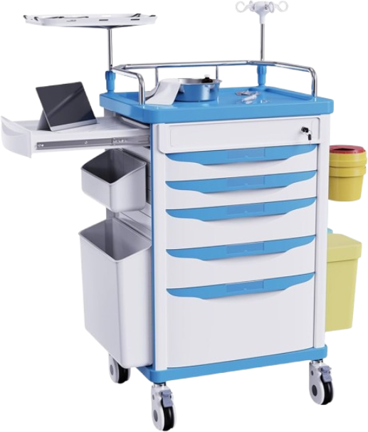 Emergency Trolley Cart with Wheel Hospital  Medical Clinic Nursing Push Cart