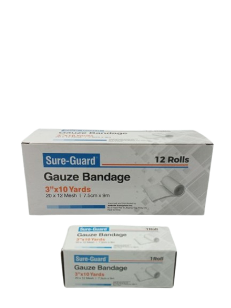 Gauze Bandage 3 x 10 yards per box (12 rolls) 7.5 cm