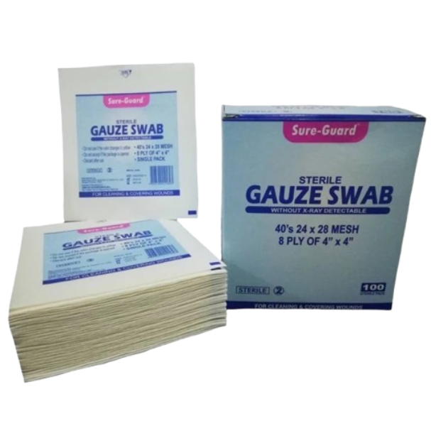 Gauze Swab Sterile  24 x 28 mesh  w/out x-ray 4 x 4 x 8 ply
