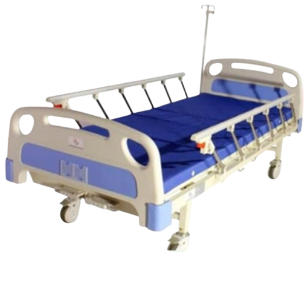 Hospital Bed Two Cranks Hospital Bed with IV Pole with Foam