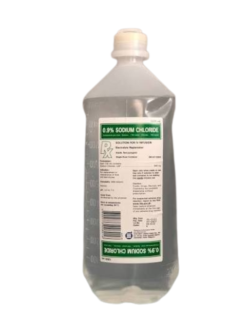 Intravenous fluid NSS sodium chloride 9mg/ml solution 1L