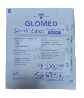 Latex Surgical Gloves 8.0 (5 PAIRS) Sterile Gloves Latex Powder Free (Glomed) thumb