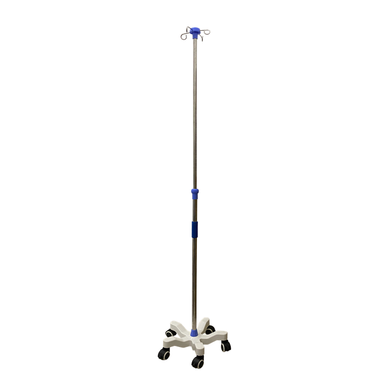 IV Stand 4 Hooks Adjustable Stainless Steel Infusion Stand Stainless Steel with 5 star base
