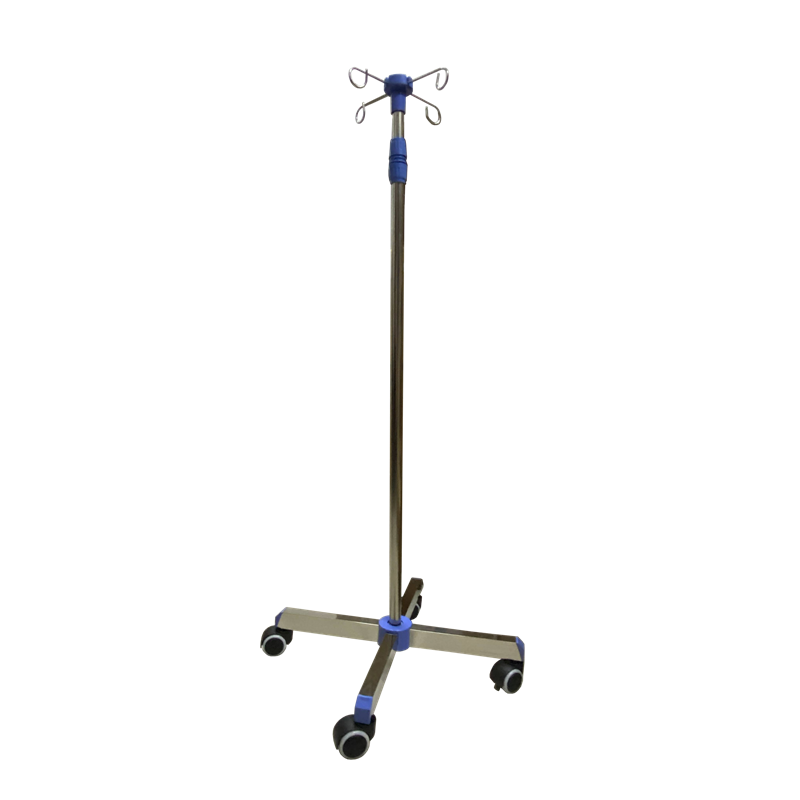 IV Stand 4 Hooks Adjustable Stainless Steel Infusion Stand Stainless Steel with 4 star base