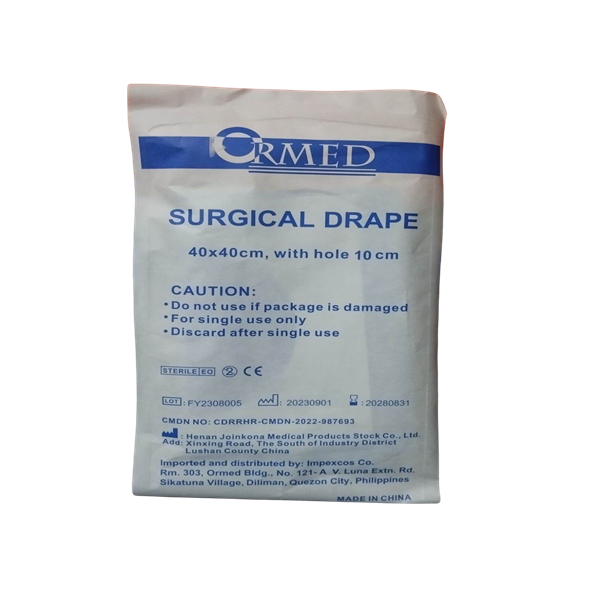 Surgical Drape 40×40cm with 10cm diameter opening Sterile Fenestrated