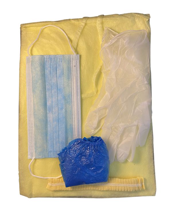 PPE Isolation gown Kit Disposable Non-woven color Yellow 20 GMS