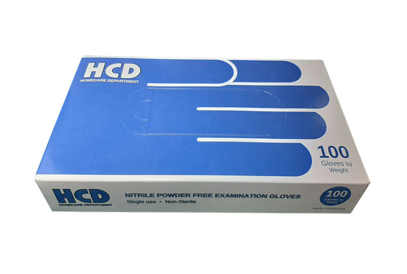 Nitrile Gloves ( Medium ) Powder Free Non-Sterile / 100pcs/box (HCD)