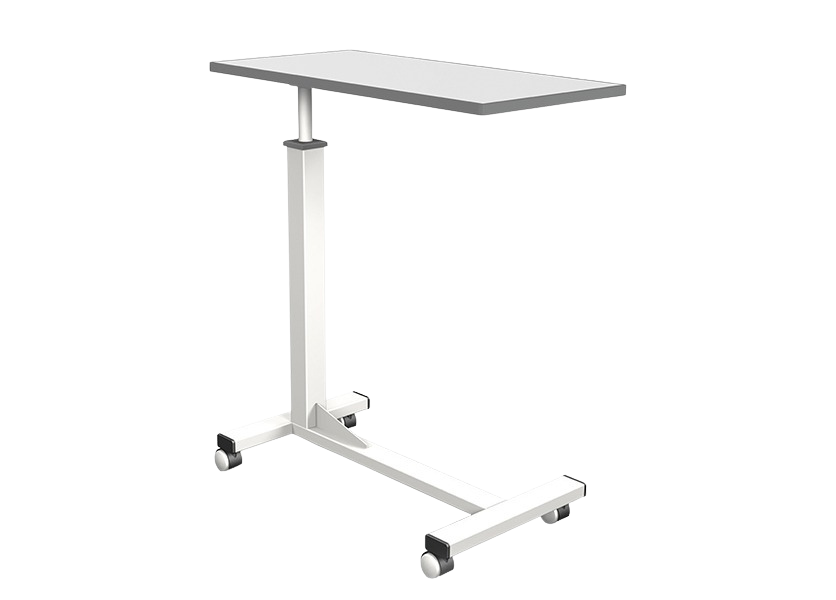 Overbed table Bedside Medical Adjustable Metal Dinning Table With Wheels 60x40cm