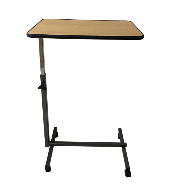 Overbed table Bedside Medical Adjustable Wooden Dinning Table With Wheels