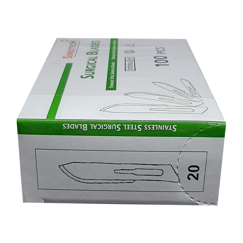 Surgical Blade Stainless Steel Sterile size 20 (SURGITECH) per box (100 pcs)
