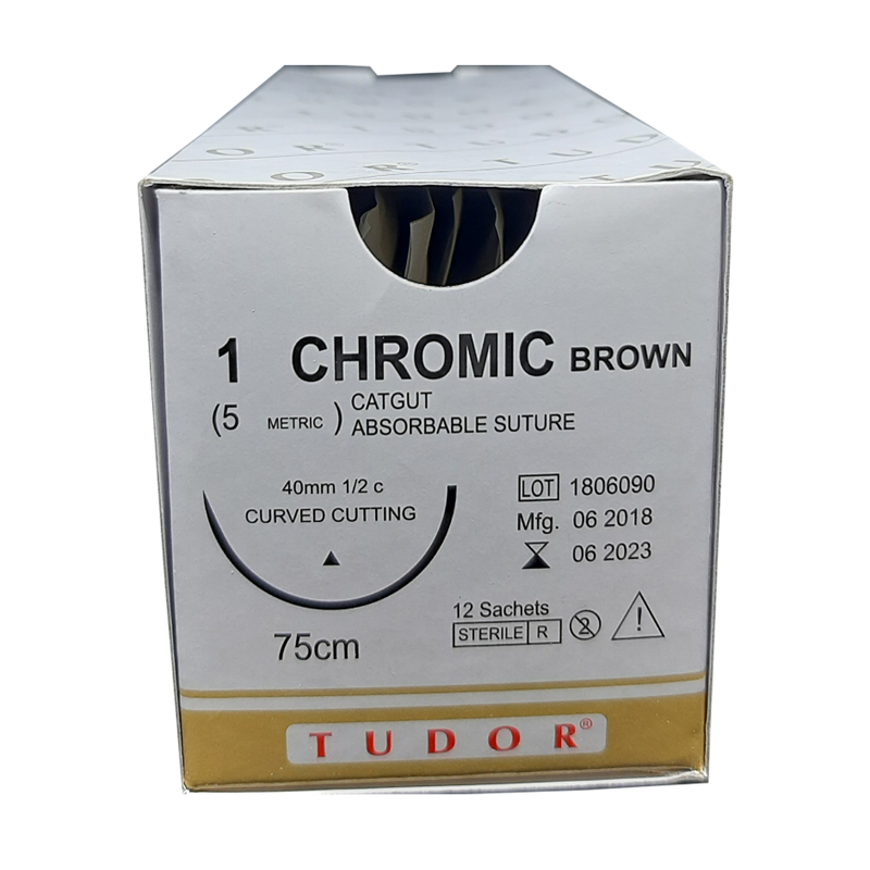 Sutures Chromic Brown Curve Cutting 1 (Tudor)