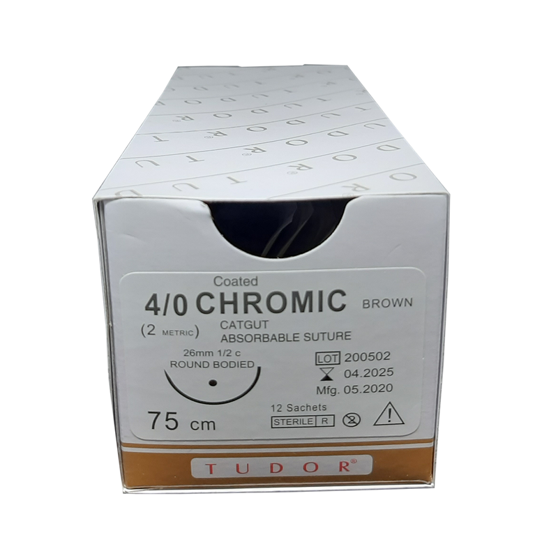 Sutures Chromic Brown Cutting Curve 4/0 (Tudor)