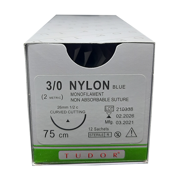 Suture Nylon Curve Cutting 3/0 (Tudor) 12pcs