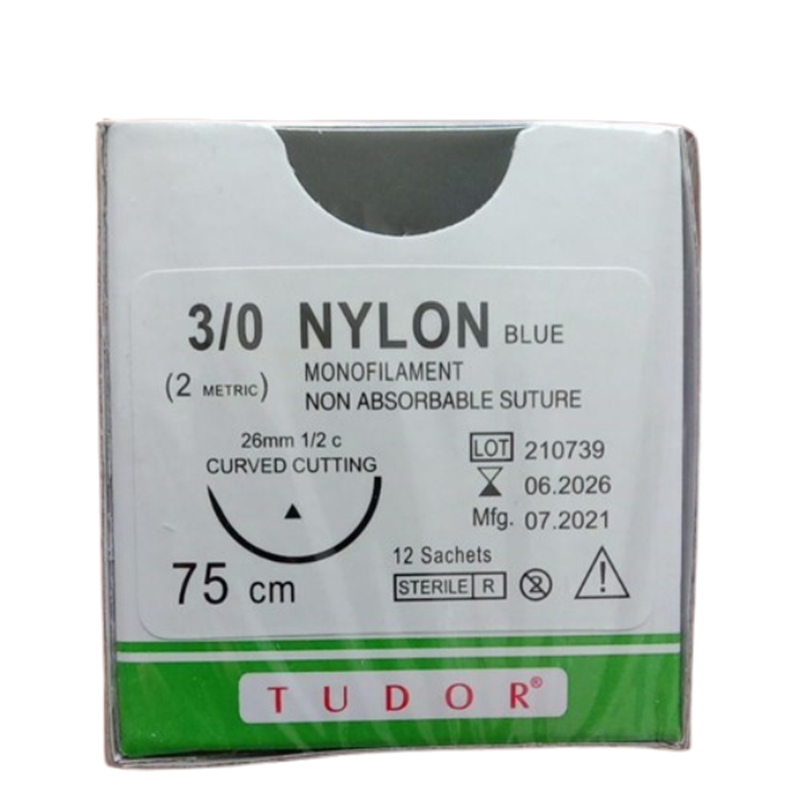 Suture Nylon Round 3/0 (Tudor) 12pcs