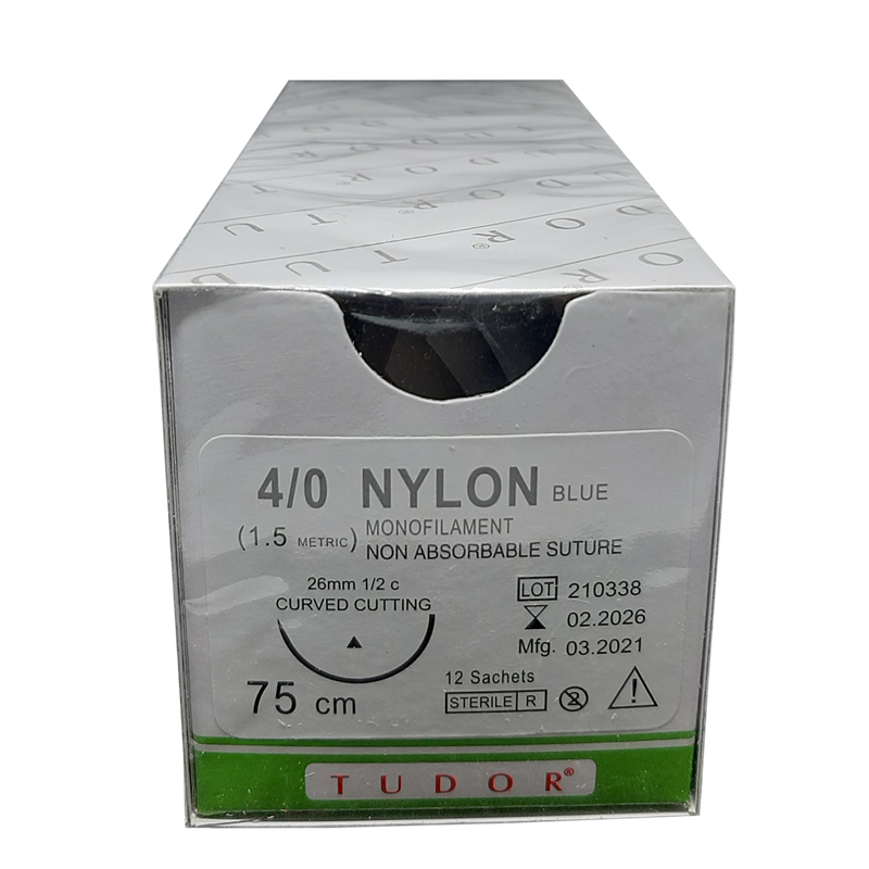 Suture Nylon Curve Cutting 4/0 (Tudor) 12pcs