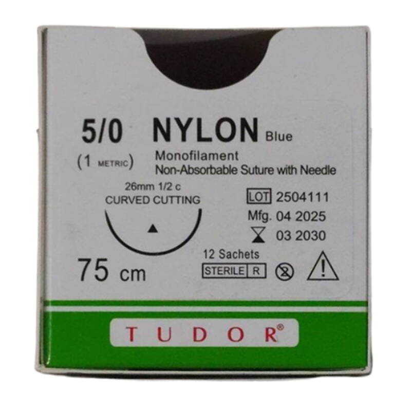 Suture Nylon Cutting 5/0 (Tudor) 12pcs