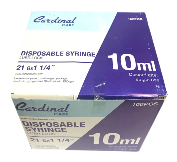 Syringe Disposable 10ml 100 pcs (Cardinal Care)