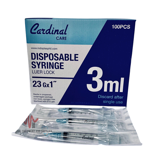 Syringe 3mL 100's Disposable 3 cc/mL (Cardinal Care)