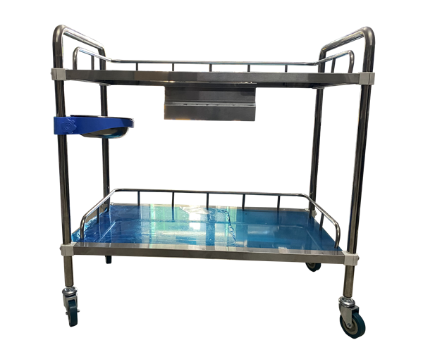 Trolley medical Cart Stainless Steel  with Wheel One drawer 2 Layers (Winguard) thumb