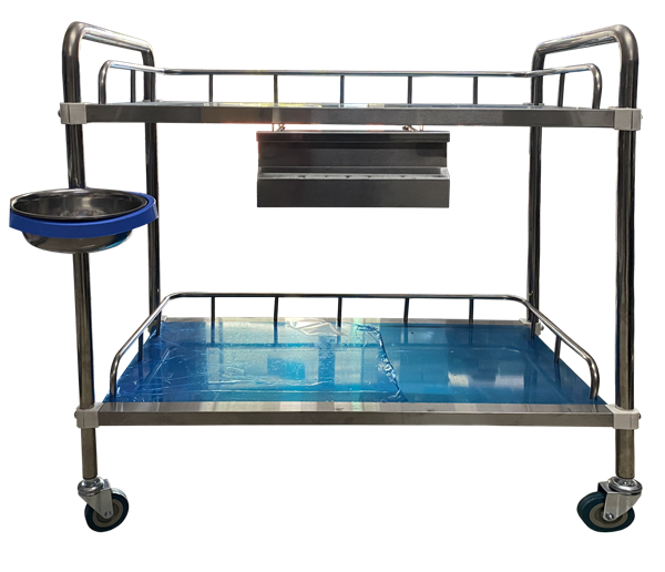 Trolley medical Cart Stainless Steel  with Wheel One drawer 2 Layers (Winguard) thumb