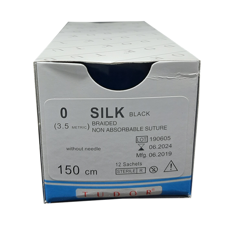 Suture Silk BRAIDED SUTURES - Sutures Silk 0 w/o needle (Tudor) thumb