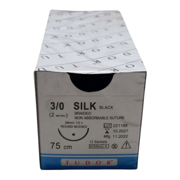 Suture Silk BRAIDED SUTURES - Sutures Silk 3/0 Round 1 (Tudor)