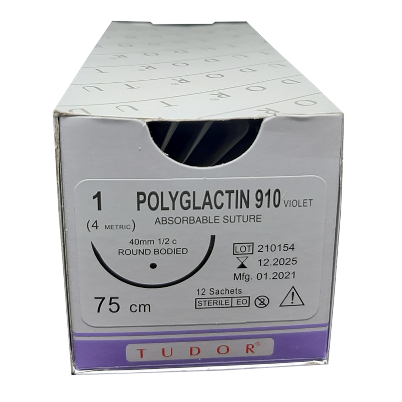 Suture Polyglactin Round 1 12pcs (Tudor)